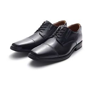 Clarks Tilden Mens Leather Cap-Toe Dress Shoes